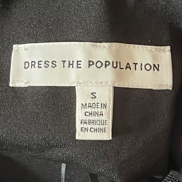 Dress the Population Jumpsuit Tiffany One shoulder black size Small S - Picture 4 of 6